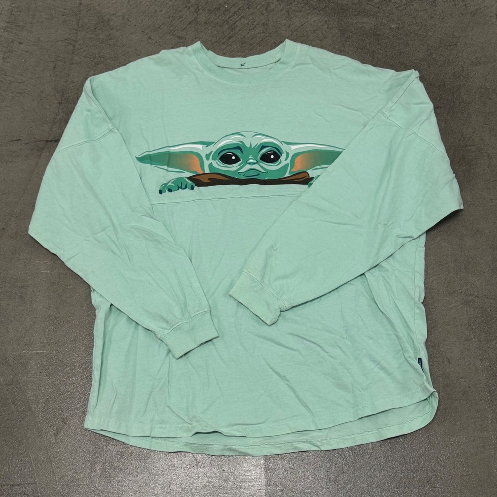 Disney Star Wars The Mandalorian Grogu Spirit Jersey Mint Green Large L - Picture 2 of 3